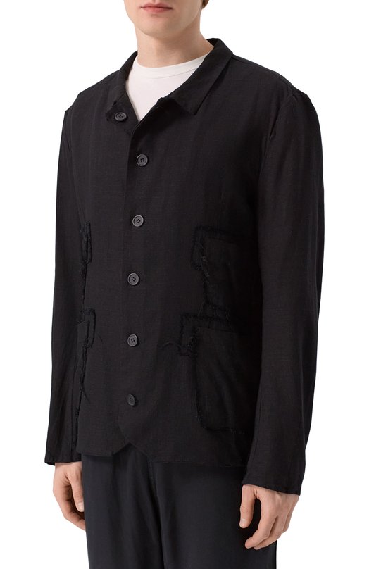 Двусторонний пиджак из вискозы и льна 139Dec SUT617-BK Чёрный  SUT617-BK Фото 3