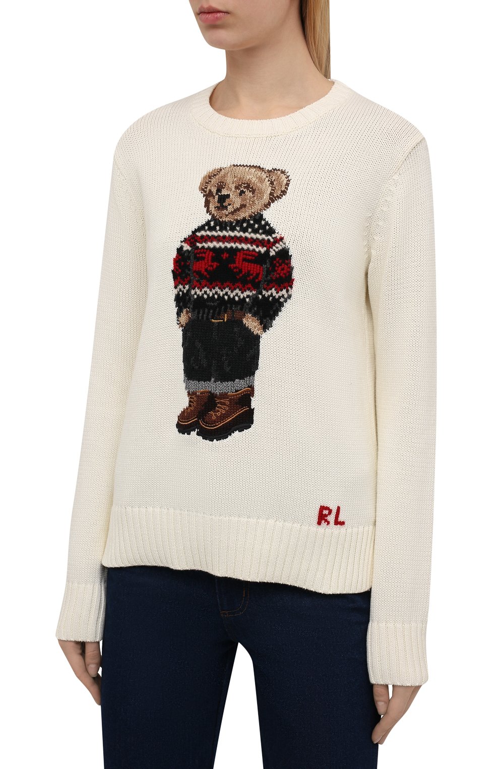 Хлопковый пуловер POLO RALPH LAUREN кремового цвета по цене 52700 руб., арт. 211847029, фото 3 Хлопковый пуловер POLO RALPH LAUREN, арт. 211847029, фото 3