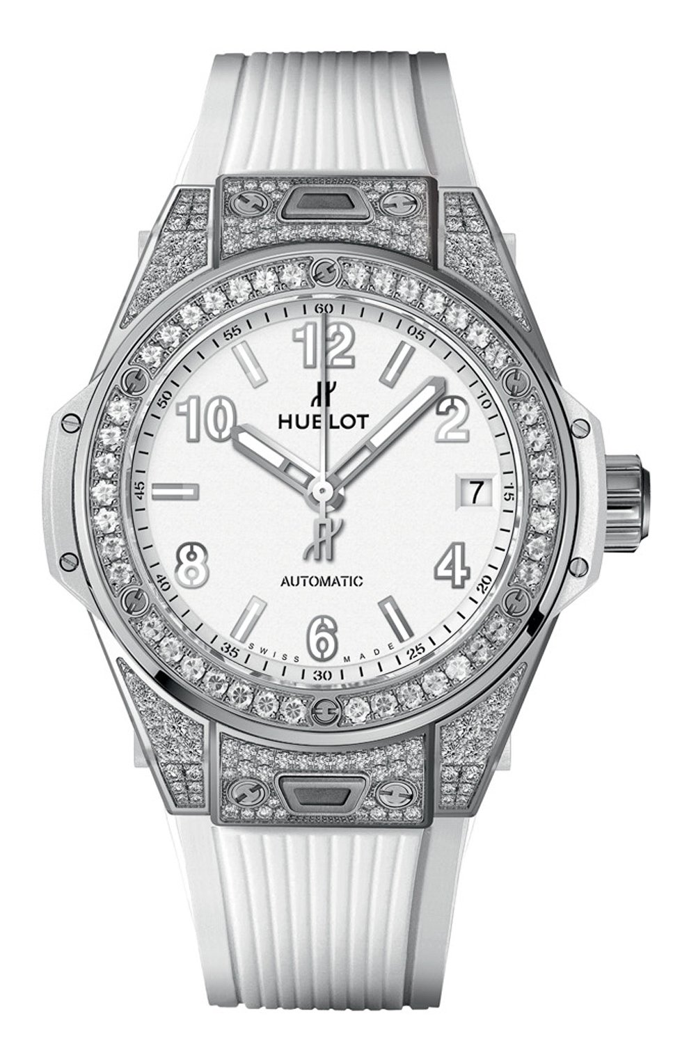 Часы big bang one click steel white pave HUBLOT бесцветного цвета по цене 3263000 руб., арт. 465.SE.2010.RW.1604, фото 1 Часы big bang one click steel white pave HUBLOT, арт. 465.SE.2010.RW.1604, фото 1