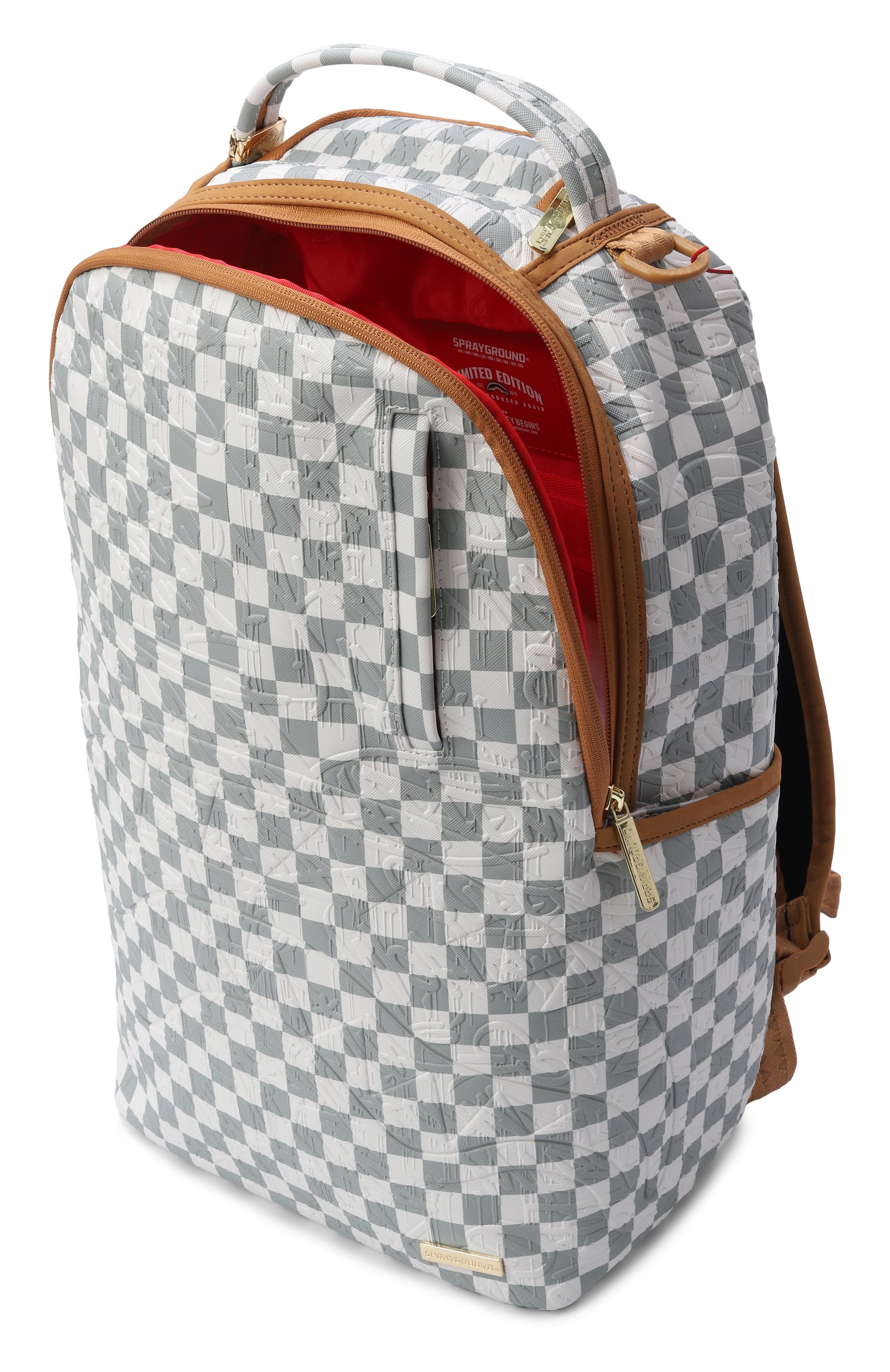 Рюкзак graff embossed SPRAYGROUND, арт. 910B8848NSZ/GRAFF EMB0SSED CREAM CHECK DLXSV BACKP, фото 3