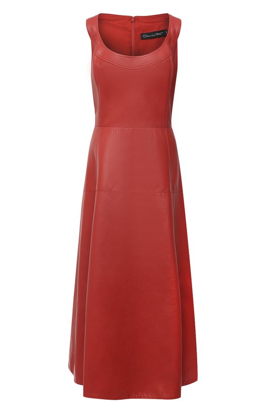 

Кожаное платье Oscar de la Renta, Коричневый