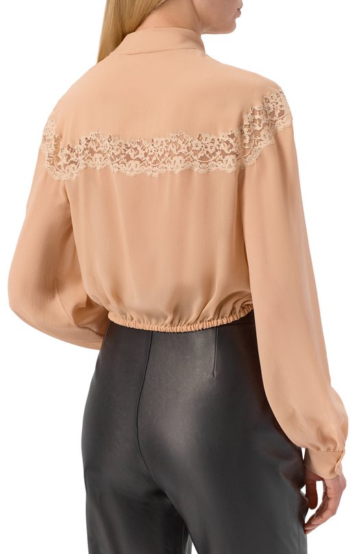 Шелковая блузка Saint Laurent 853054/Y059R Бежевый  853054/Y059R Фото 4