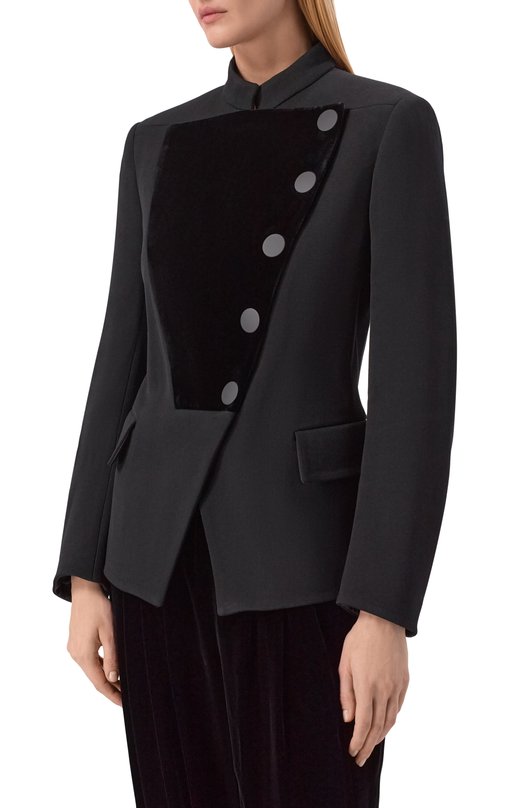 Шерстяной жакет Giorgio Armani GW001556/TE10117 Чёрный  GW001556/TE10117 Фото 3