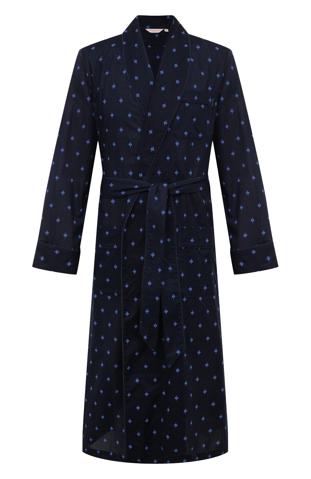 Хлопковый халат DEREK ROSE темно-синего цвета по цене 39500 руб., арт. 5505, фото 1 Хлопковый халат DEREK ROSE, арт. 5505, фото 1