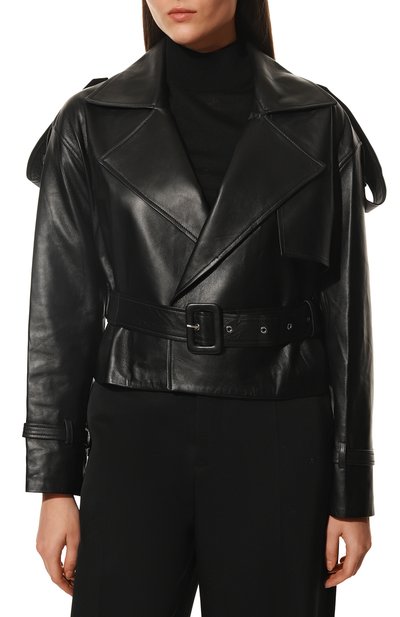 Кожаная куртка ADDICTED, арт. CROPPED TRENCH style 6.BLACK, фото 3