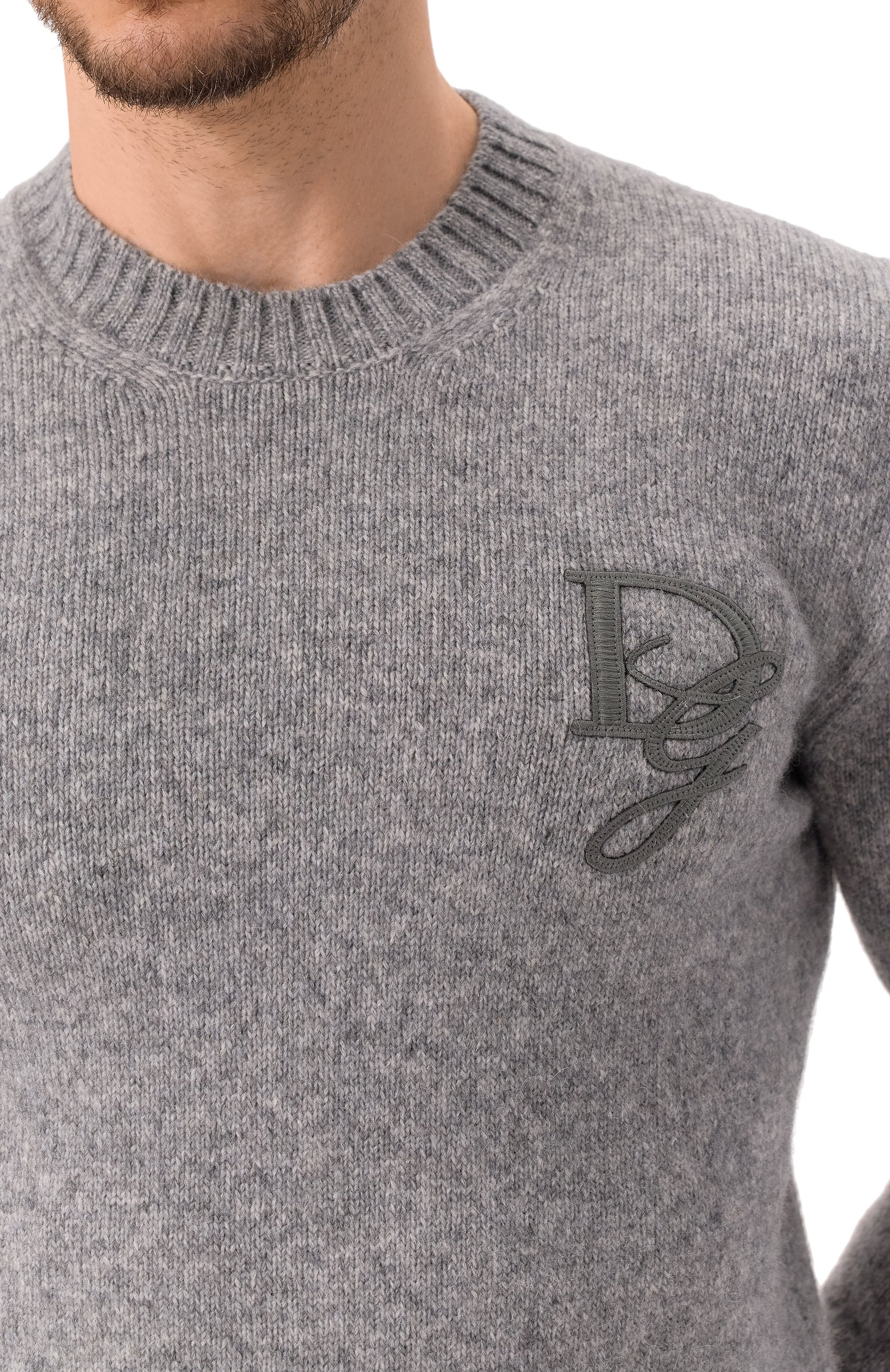 Джемпер DOLCE & GABBANA серого цвета по цене 109500 руб., арт. GXX02Z/JFMIM, фото 5 Джемпер DOLCE & GABBANA, арт. GXX02Z/JFMIM, фото 5