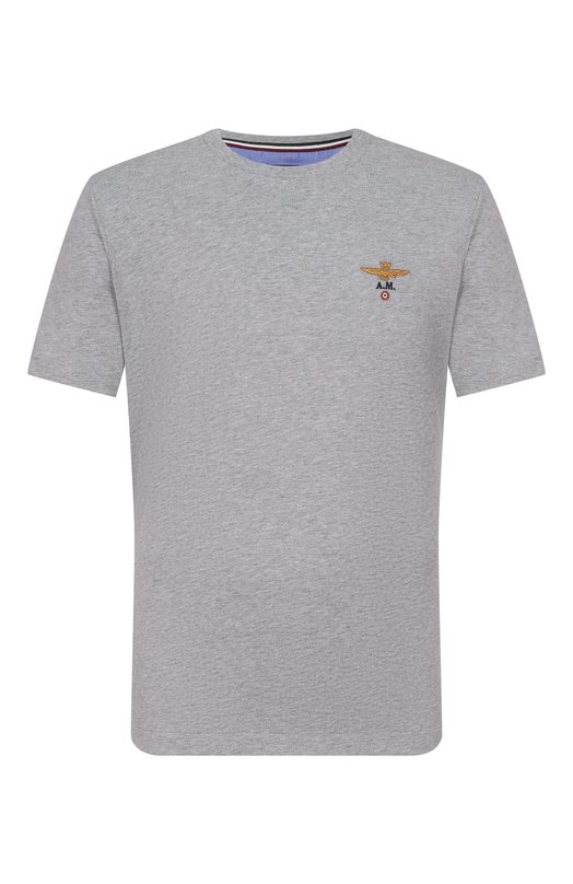 Хлопковая футболка Aeronautica Militare TS1580UJ00372_001 Серый TS1580UJ00372_001