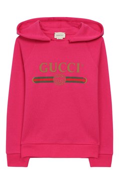 Мужского хлопковое худи с логотипом бренда GUCCI фуксия цвета, арт. 532484/X9039 | Фото 1 (Мальчики Кросс-КТ: Толстовка-одежда, Ху�ди-одежда; Региональные ограничения белый список (Axapta Mercury): Не проставлено; Принт: С принтом; Нос: Не проставлено; Статус проверки: Проверено, Проверена категория; Материал сплава: Проверено)