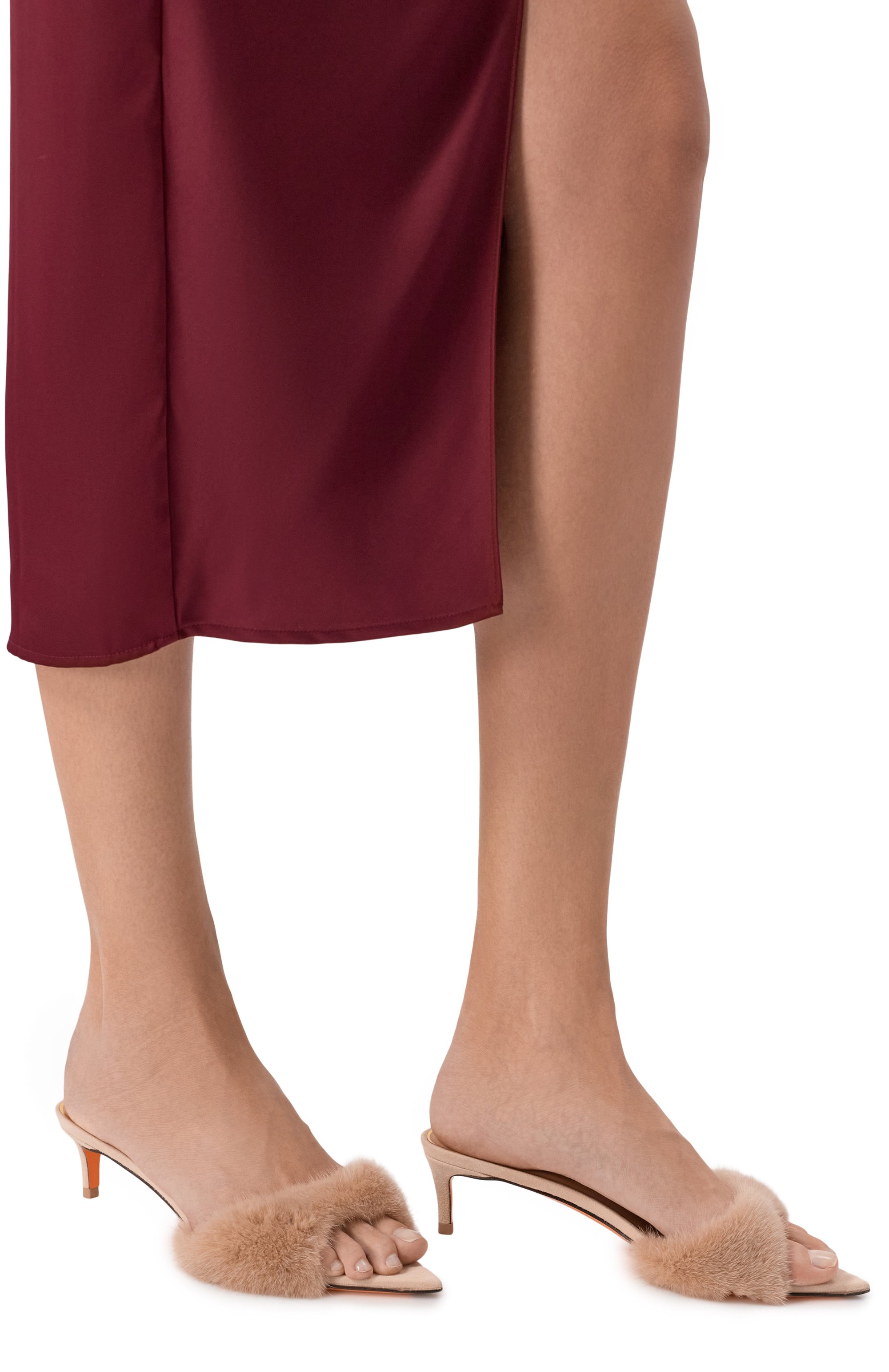 Замшевые мюли с отделкой из норки SANTONI, арт. WHTG71778HI2N0NE, фото 2