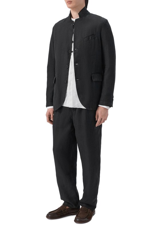 Льняной пиджак Hannes Roether SCHU22MANN.602 Чёрный  SCHU22MANN.602 Фото 2