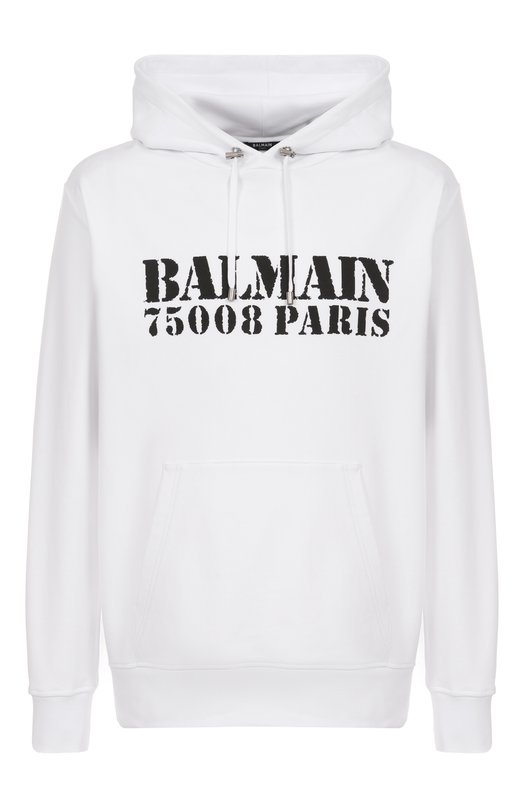Хлопковое худи Balmain FH1JT047/BD04 Белый FH1JT047/BD04