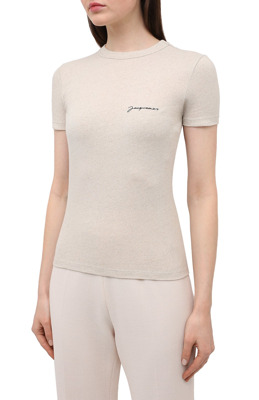 Футболка JACQUEMUS бежевого цвета по цене 11350 руб., арт. 211JS03/227800, фото 3 Футболка JACQUEMUS, арт. 211JS03/227800, фото 3