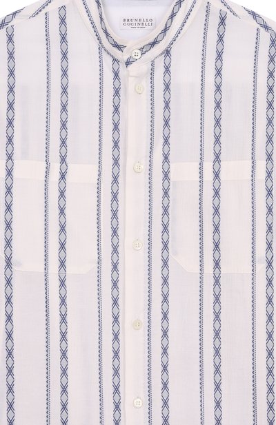 Хлопковая рубашка BRUNELLO CUCINELLI, арт. BA687C330C, фото 3