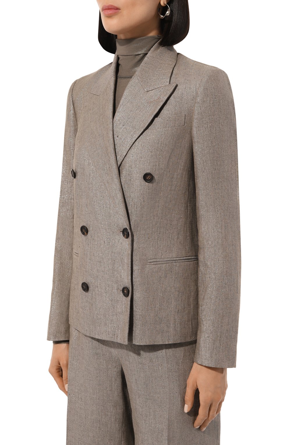 Льняной жакет BRUNELLO CUCINELLI темно-бежевого цвета по цене 388000 руб., арт. MH5672358, фото 3 Льняной жакет BRUNELLO CUCINELLI, арт. MH5672358, фото 3