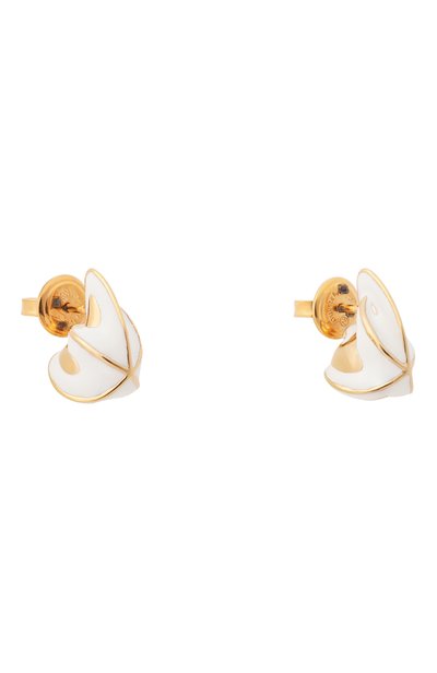 Серьги BOTTEGA VENETA белого цвета по цене 89400 руб., арт. 876592/VAHU4, фото 3 Серьги BOTTEGA VENETA, арт. 876592/VAHU4, фото 3