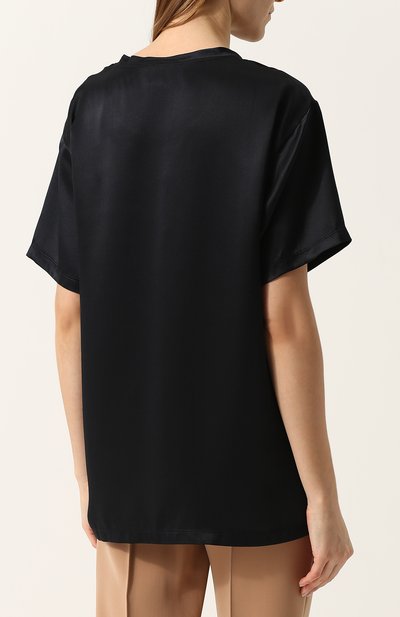 Удлиненный шелковый топ с принтом GUCCI, арт. 494056/XT522, фото 4