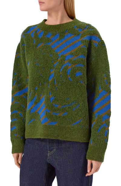 Шерстяной свитер DRIES VAN NOTEN зеленого цвета по цене 99500 руб., арт. 252-011254-2725, фото 3 Шерстяной свитер DRIES VAN NOTEN, арт. 252-011254-2725, фото 3