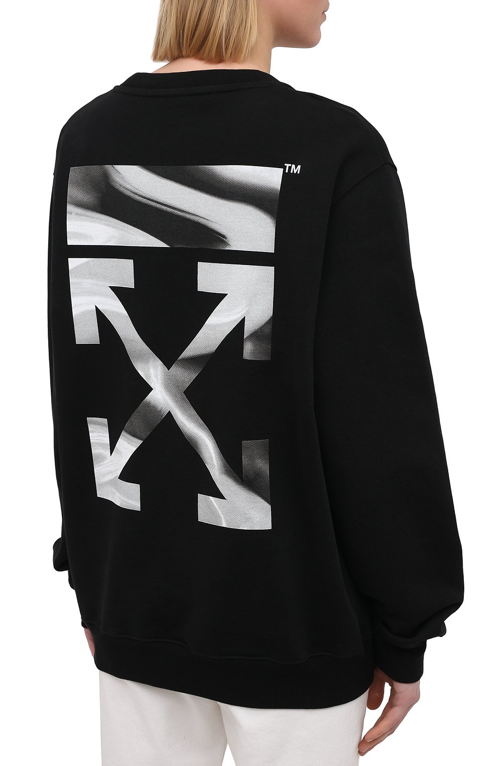 Хлопковый свитшот OFF-WHITE черного цвета по цене 55650 руб., арт. 0WBA055R21JER001, фото 4 Хлопковый свитшот OFF-WHITE, арт. 0WBA055R21JER001, фото 4