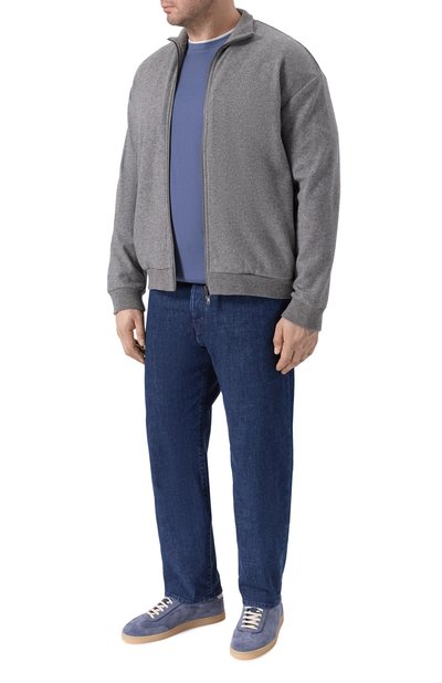 Хлопковая футболка BRUNELLO CUCINELLI синего цвета по цене 57900 руб., арт. M0B137427W, фото 2 Хлопковая футболка BRUNELLO CUCINELLI, арт. M0B137427W, фото 2