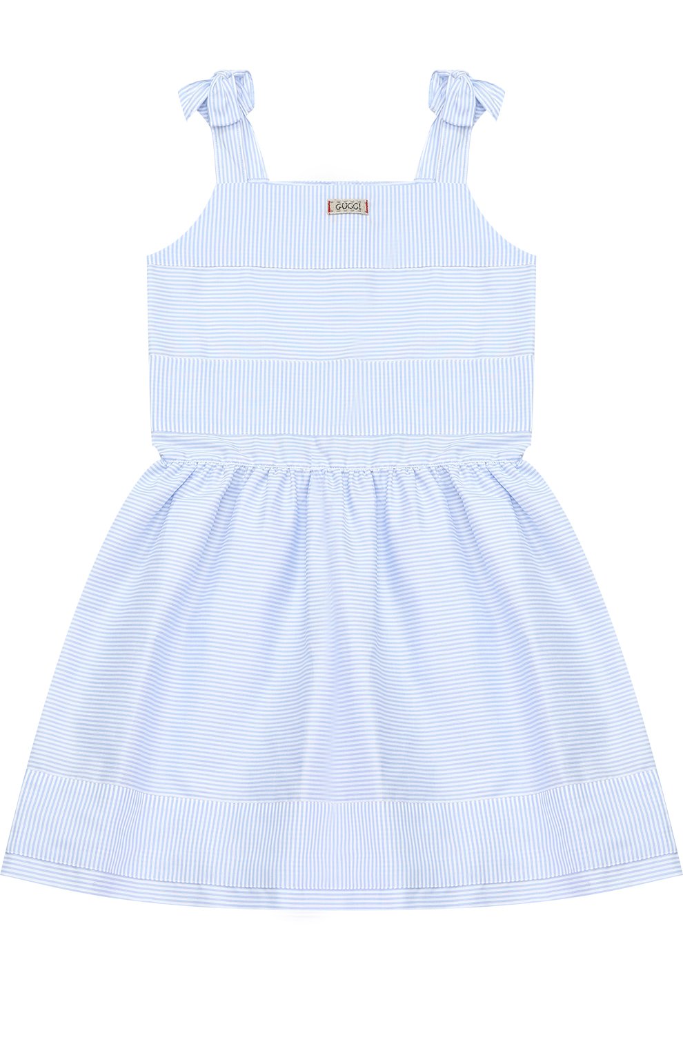 Хлопковое платье в полоску с декоративными бантами GUCCI, арт. 455846/XB198, фото 1