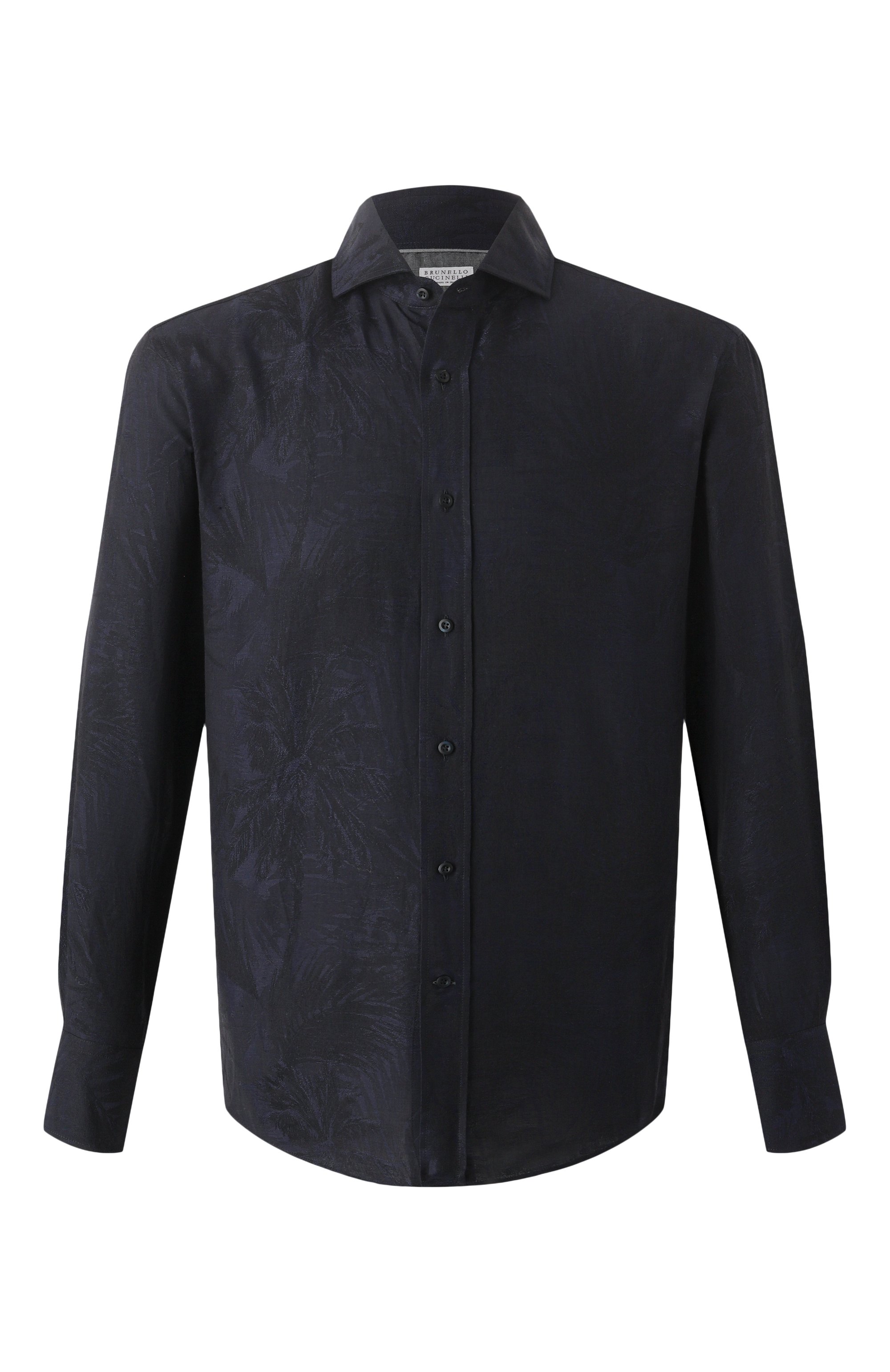 Рубашка из хлопка и льна BRUNELLO CUCINELLI, арт. MM6631718P, фото 1