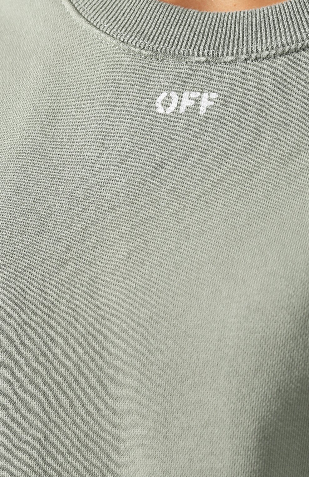 Хлопковый свитшот OFF-WHITE зеленого цвета по цене 29350 руб., арт. 0WBA026R190030534101, фото 5 Хлопковый свитшот OFF-WHITE, арт. 0WBA026R190030534101, фото 5