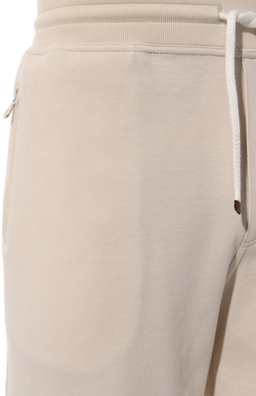 Хлопковые шорты Brunello Cucinelli M0T353242G Кремовый  M0T353242G Фото 5