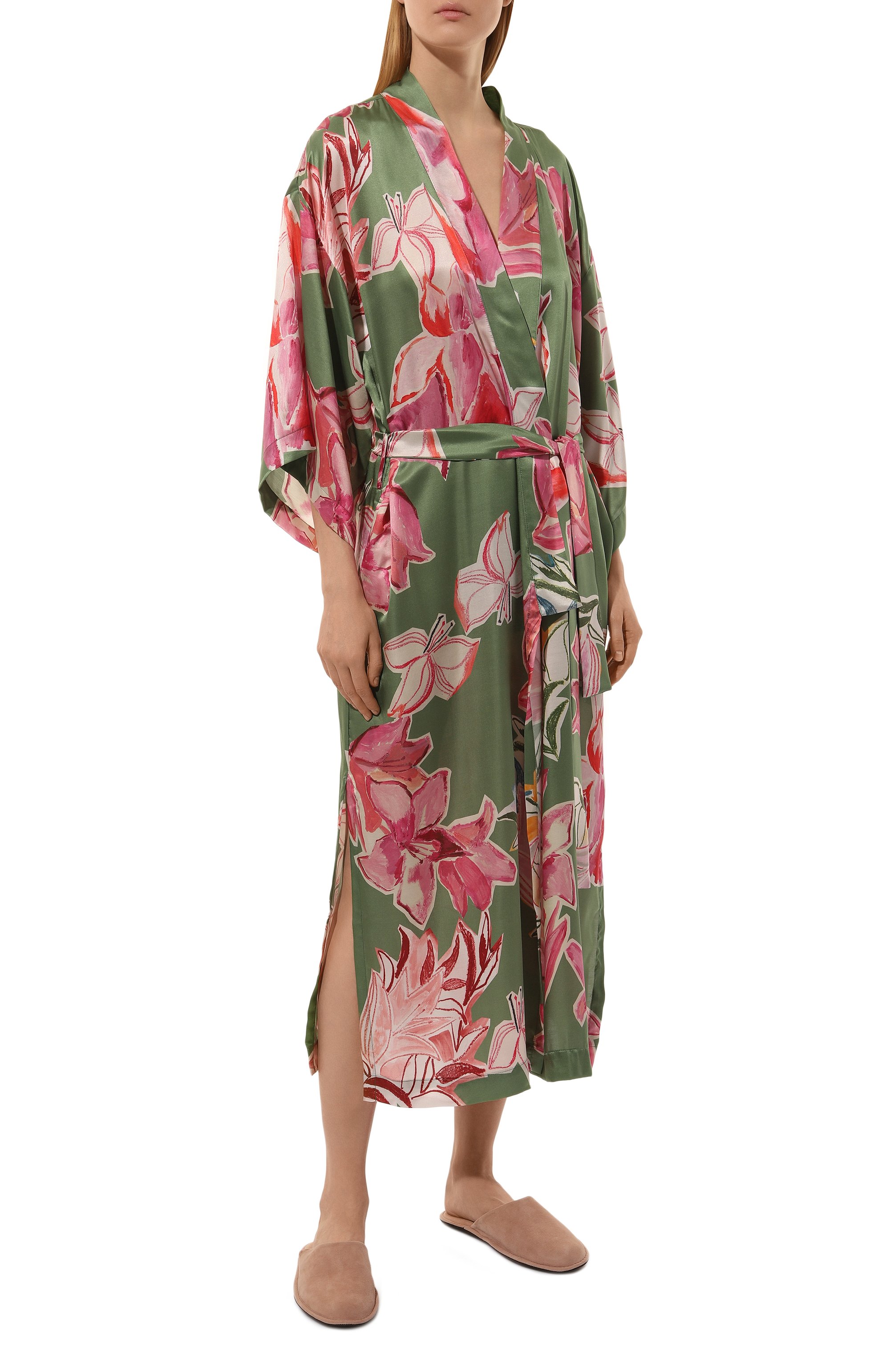 Халат из хлопка и шелка ANY WOWZERS, арт. ROBE01-MAXI-LILG, фото 2