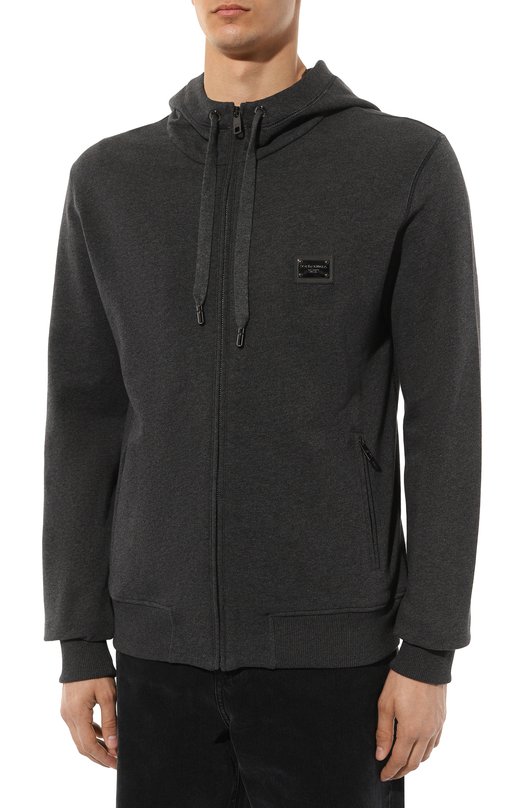 Хлопковая толстовка Dolce & Gabbana G9ABIT/G7F2G Серый  G9ABIT/G7F2G Фото 3