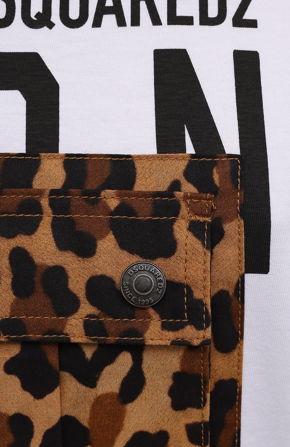 Хлопковая футболка DSQUARED2 белого цвета по цене 27950 руб., арт. S80GC0030/S20694, фото 5 Хлопковая футболка DSQUARED2, арт. S80GC0030/S20694, фото 5