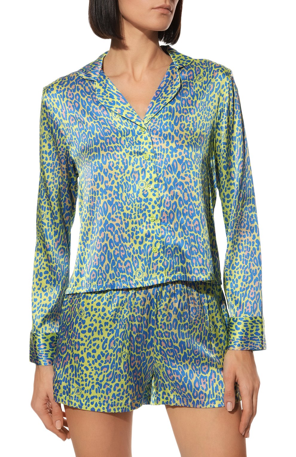 Шелковая рубашка STELLA MCCARTNEY зеленого цвета по цене 45950 руб., арт. S6H301120, фото 3 Шелковая рубашка STELLA MCCARTNEY, арт. S6H301120, фото 3