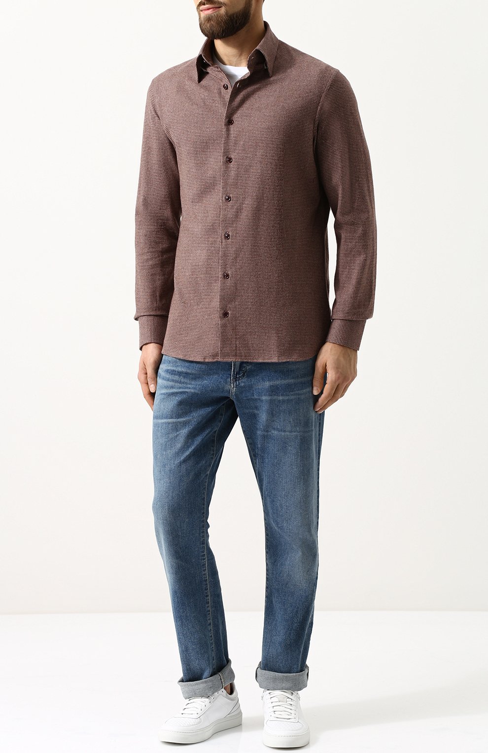 Хлопковая рубашка в клетку ANDREA CAMPAGNA, арт. MELT0N/0002FAN, фото 2