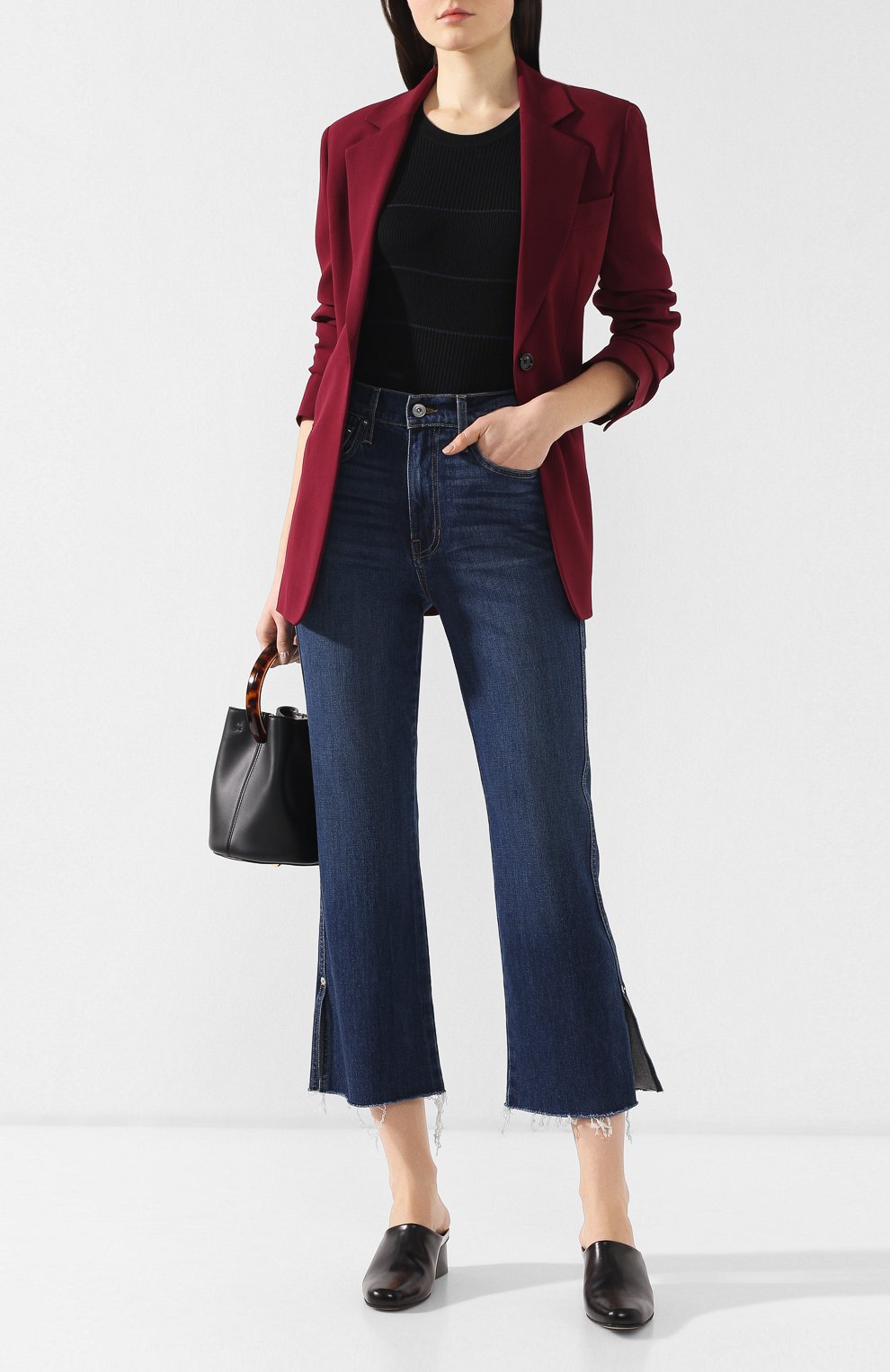 Топ из смеси шелка и кашемира PROENZA SCHOULER черного цвета по цене 37600 руб., арт. R1917174-KS038, фото 2 Топ из смеси шелка и кашемира PROENZA SCHOULER, арт. R1917174-KS038, фото 2