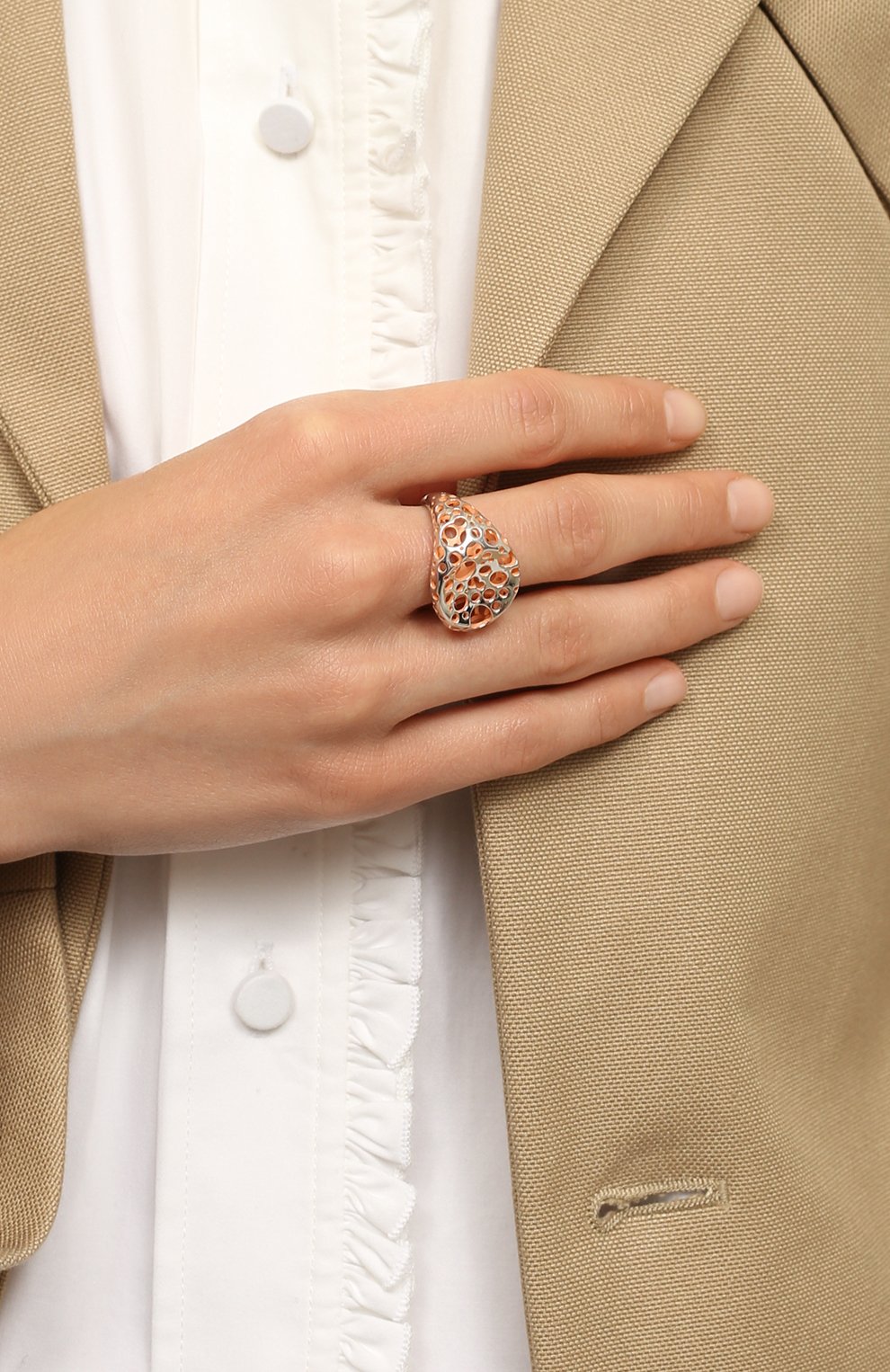 Кольцо luna 1 1991 оранжевого цвета по цене 13810 руб., арт. LUNA#1 RR ROS, фото 2 Кольцо luna 1 1991, арт. LUNA#1 RR ROS, фото 2