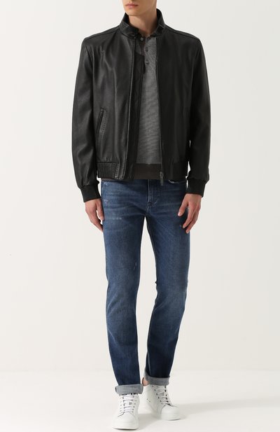 Кожаный бомбер с воротником-стойкой BRIONI, арт. PLP6/03700, фото 2