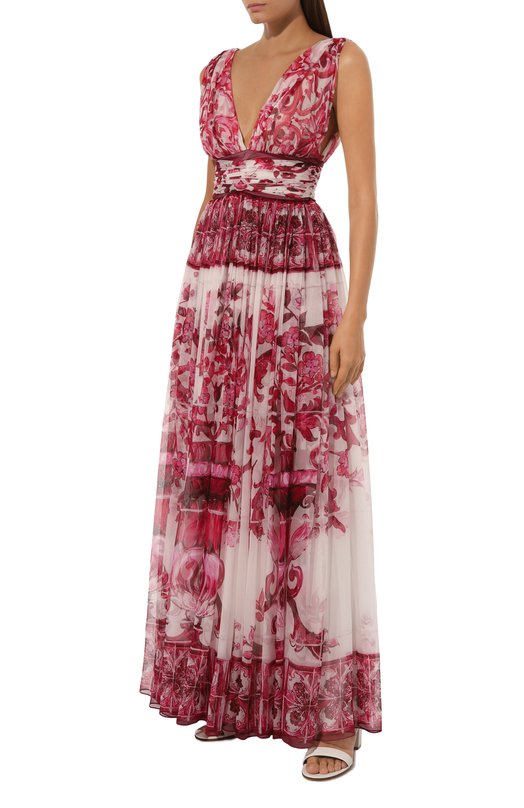 Шелковое платье Dolce & Gabbana F6DAZT/HI1NV Розовый  F6DAZT/HI1NV Фото 3
