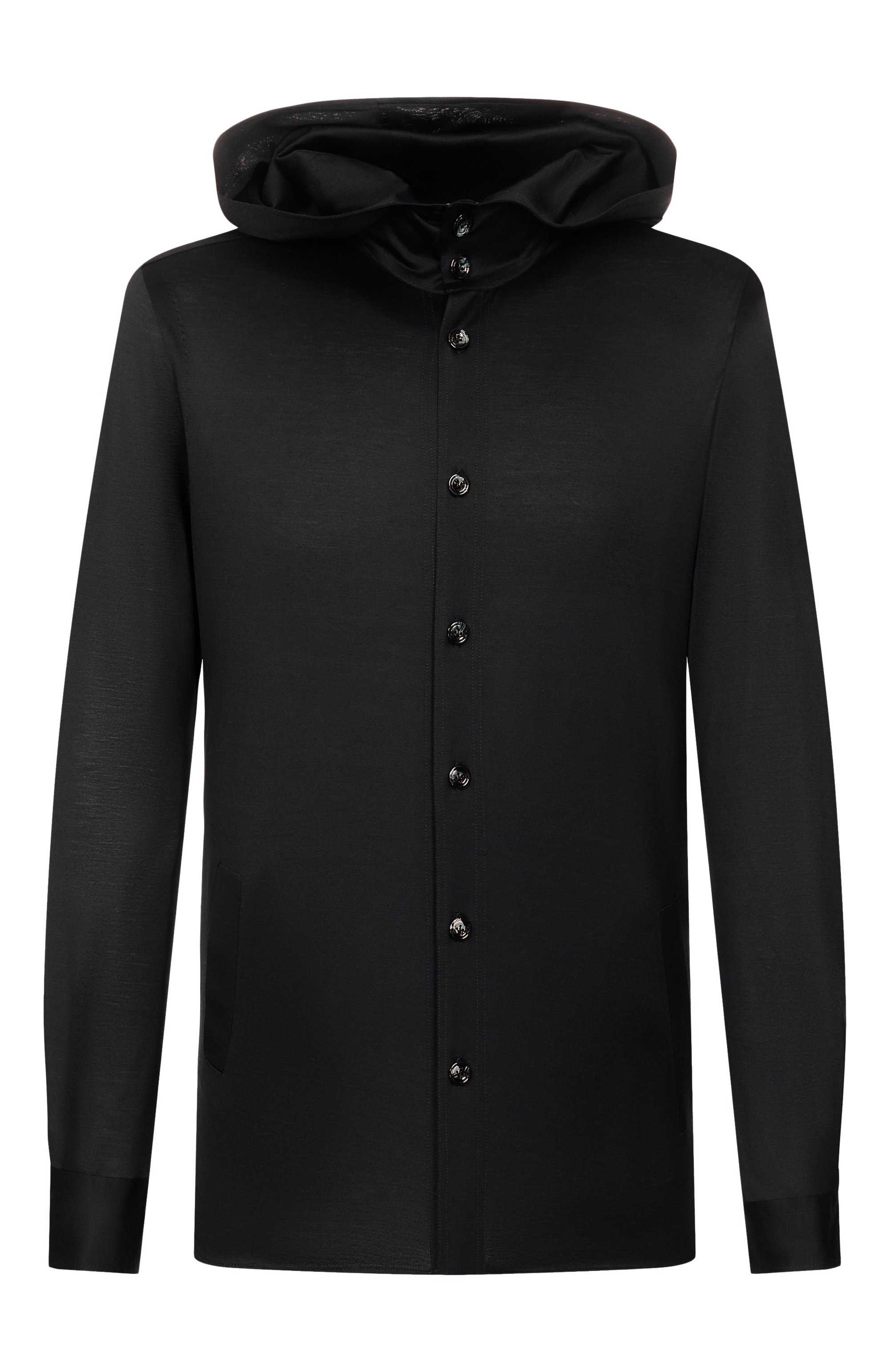 Хлопковая рубашка KITON черного цвета по цене 79950 руб., арт. UMCMARH09665, фото 1 Хлопковая рубашка KITON, арт. UMCMARH09665, фото 1