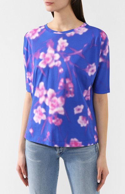 Хлопковая футболка DRIES VAN NOTEN синего цвета по цене 26200 руб., арт. 191-11193-7624, фото 3 Хлопковая футболка DRIES VAN NOTEN, арт. 191-11193-7624, фото 3