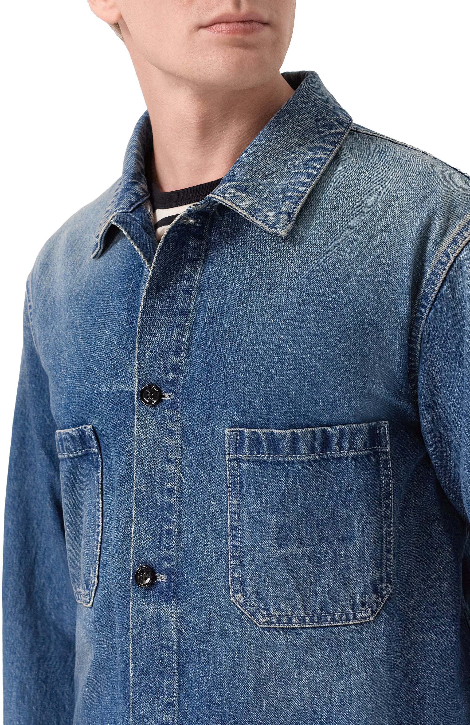 Джинсовая куртка ANN DEMEULEMEESTER синего цвета по цене 93050 руб., арт. B0013744/FA720, фото 5 Джинсовая куртка ANN DEMEULEMEESTER, арт. B0013744/FA720, фото 5