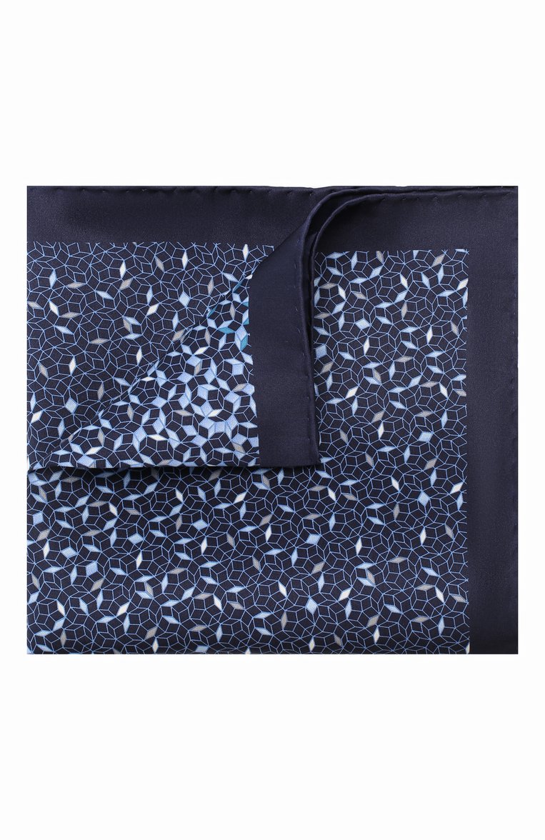 Мужской комплект из галстука и платка LANVIN темно-синего цвета, арт. 4156/TIE SET | Фото 4 (Материал: Текстиль, Шелк; Нос: Не проставлено)