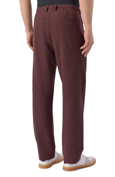 Брюки изо льна и вискозы BOGNER коричневого цвета по цене 36000 руб., арт. 18671270, фото 4 Брюки изо льна и вискозы BOGNER, арт. 18671270, фото 4