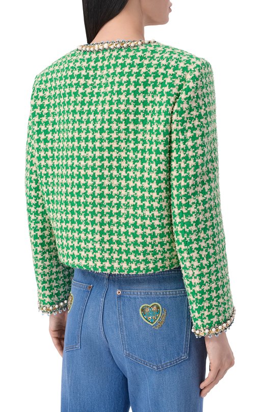 Твидовый жакет Valentino 8B3CE5DA/9WS Зелёный  8B3CE5DA/9WS Фото 4