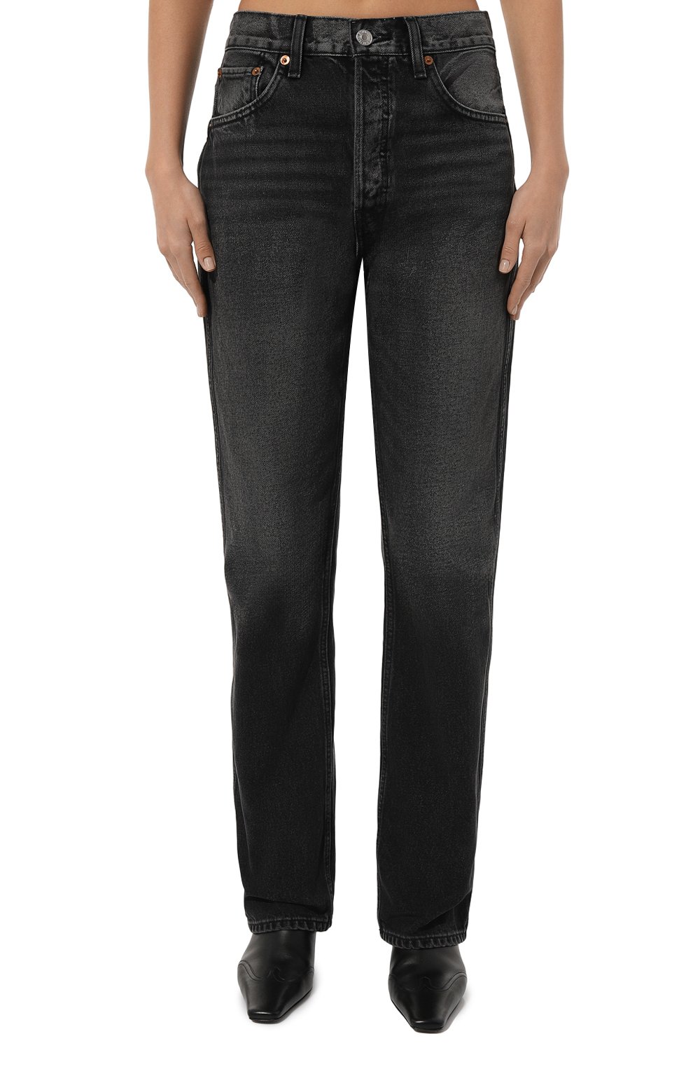 Джинсы RE/DONE темно-серого цвета по цене 43100 руб., арт. 166-03W90HRL0/A, фото 3 Джинсы RE/DONE, арт. 166-03W90HRL0/A, фото 3