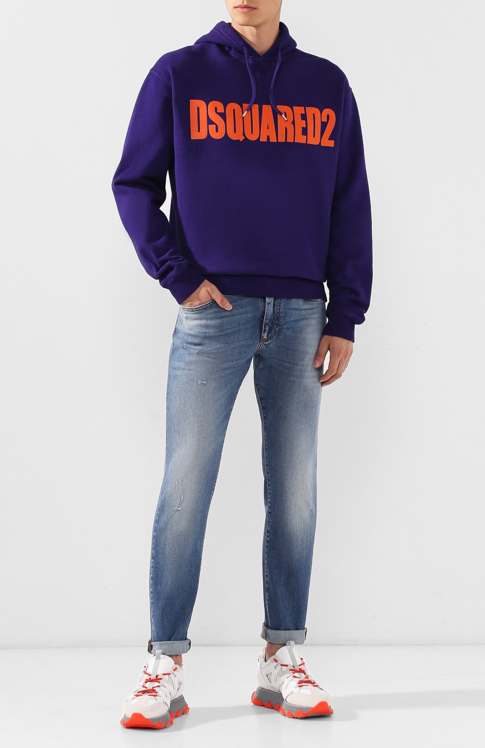 Хлопковое худи DSQUARED2 фиолетового цвета по цене 28250 руб., арт. S74GU0358/S25030, фото 2 Хлопковое худи DSQUARED2, арт. S74GU0358/S25030, фото 2