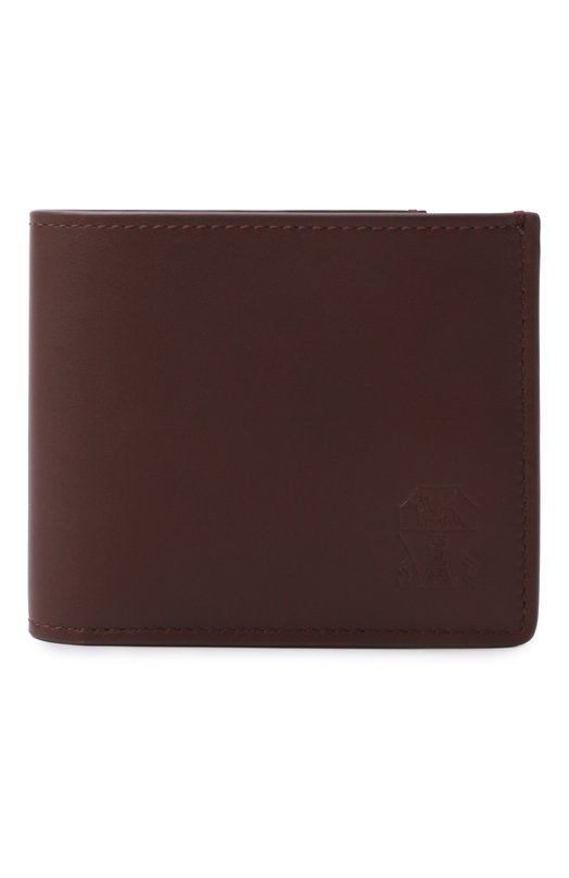 Кожаное портмоне Brunello Cucinelli MWZNBU006 Коричневый MWZNBU006