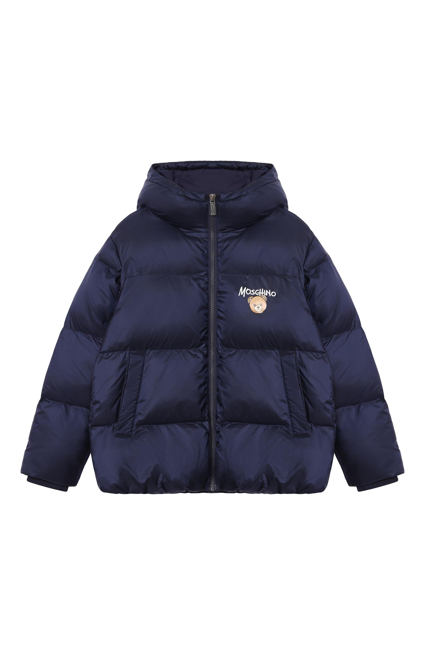 Утепленная куртка MOSCHINO темно-синего цвета по цене 44050 руб., арт. HUS05P/L3AC3, фото 1 Утепленная куртка MOSCHINO, арт. HUS05P/L3AC3, фото 1