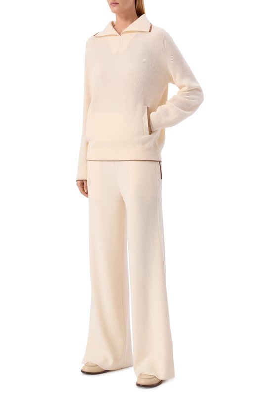 Свитер из шерсти и кашемира Kiton DMKX001K0545H01 Кремовый  DMKX001K0545H01 Фото 2