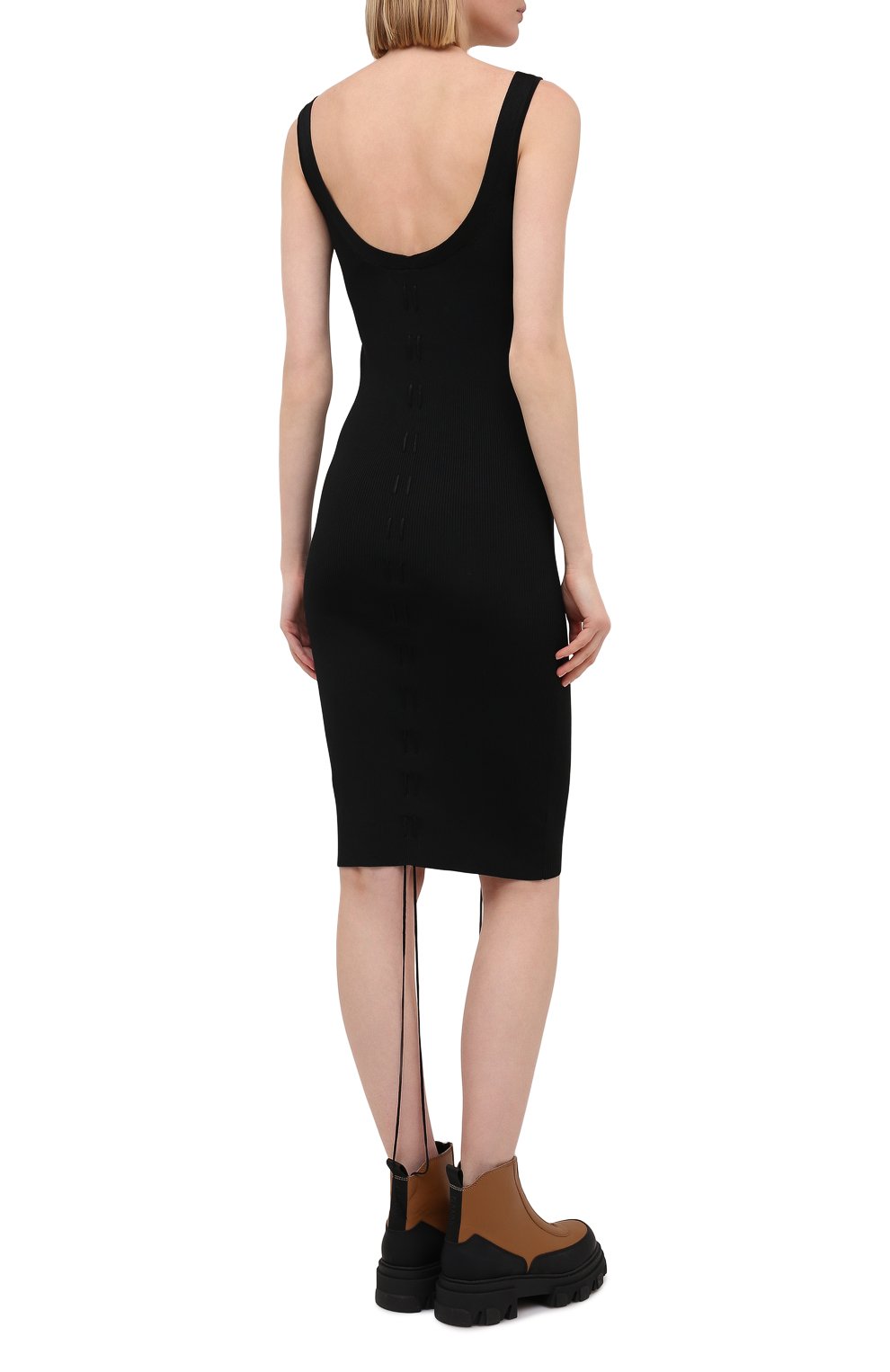 Платье из вискозы HELMUT LANG черного цвета по цене 40900 руб., арт. K10HW705, фото 4 Платье из вискозы HELMUT LANG, арт. K10HW705, фото 4