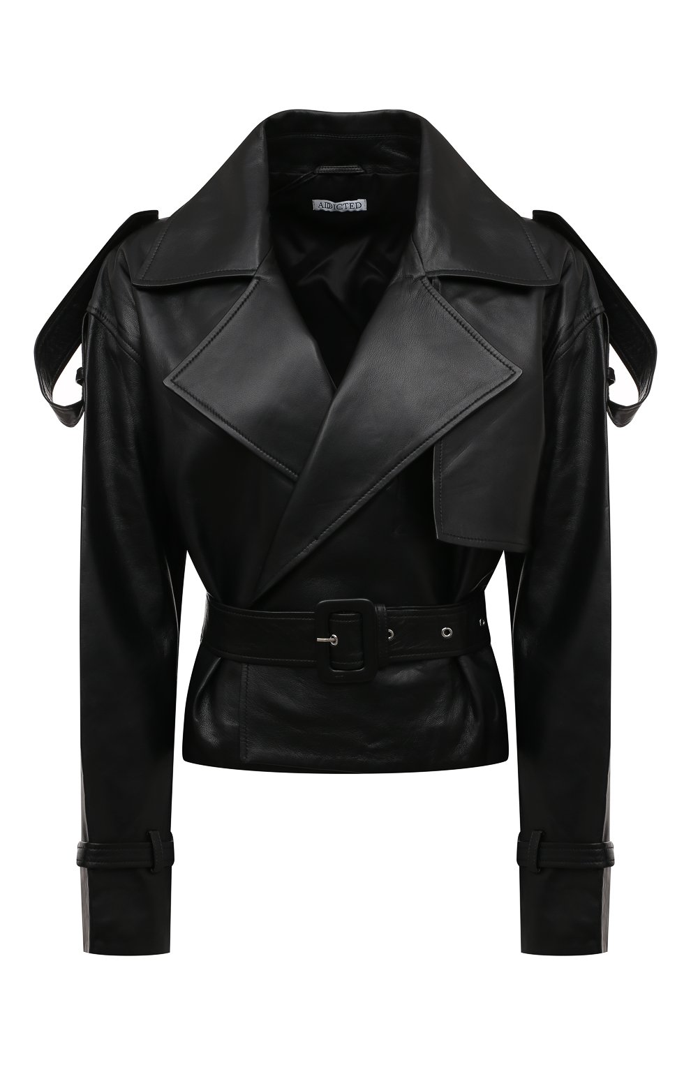 Кожаная куртка ADDICTED, арт. CROPPED TRENCH style 6.BLACK, фото 1