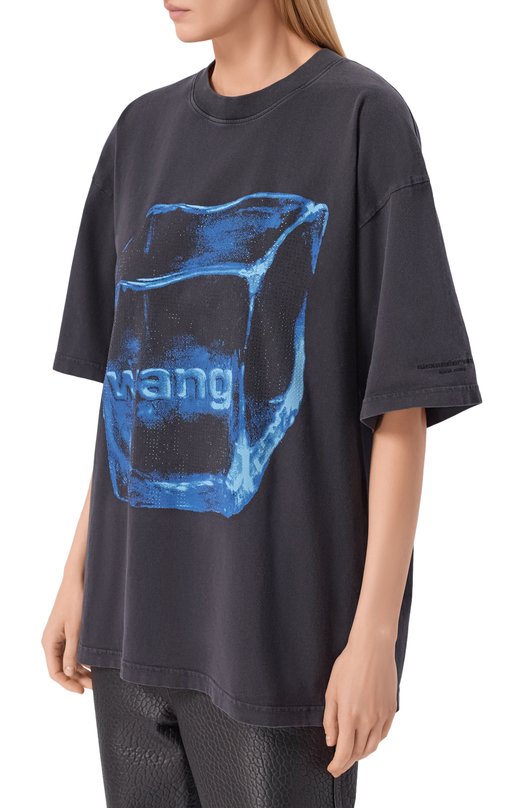 Хлопковая футболка Alexander Wang UCC2261990 Чёрный  UCC2261990 Фото 3